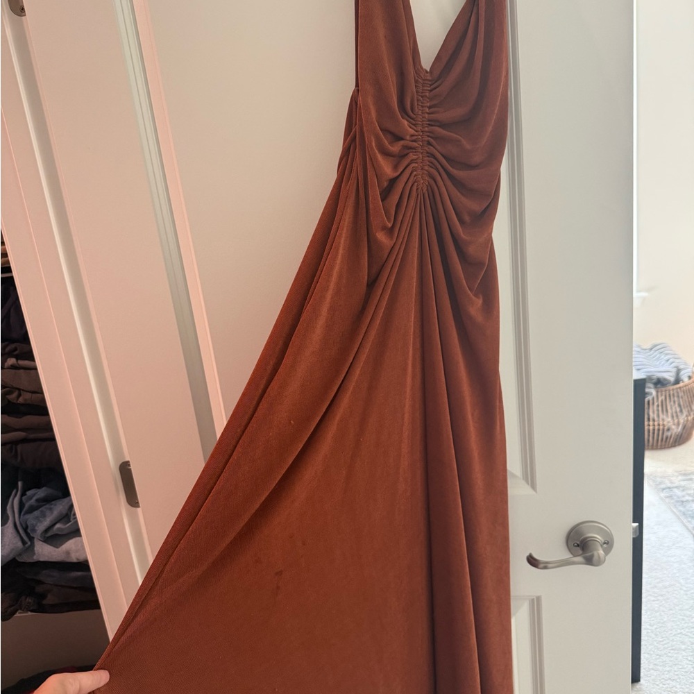 MARBLE Terracotta Backless Dress